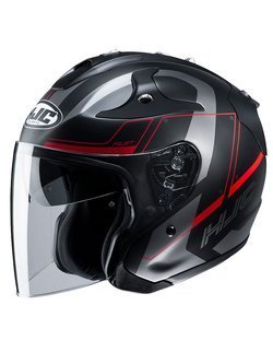 Open face helmet HJC FG-JET Komina black-red