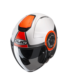 Open face helmet HJC i40 Panadi black-white-orange